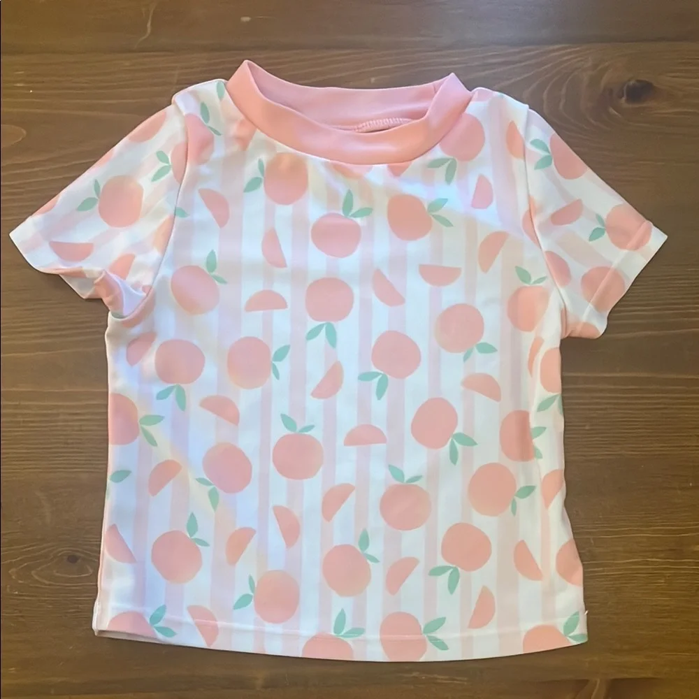 Floatimini Peach and‎ White Kids Swim Rashguard